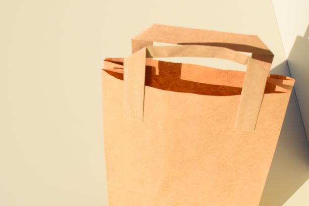 Flat handle bags. Kraft paper bags