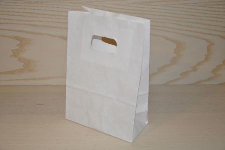 14x7x21 cm SACOSA CU MANER DECUPAT, ALBA