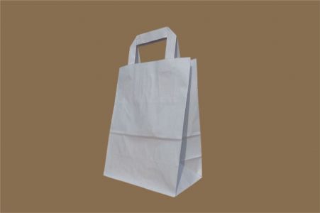 18 x 9 x 22 cm, SACOSA  ALBA CU MANER TIP BANDA 
