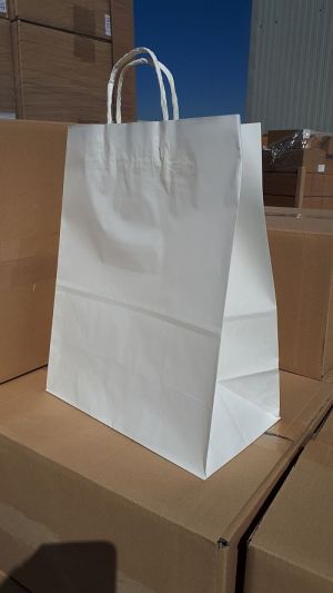 26 x 17 x 28 cm PUNGA ALBA CATERING CU MANER RASUCIT DE HARTIE