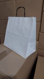 32 x 16 x 31 cm SACOSA KRAFT ALBIT CU MANER NEGRU